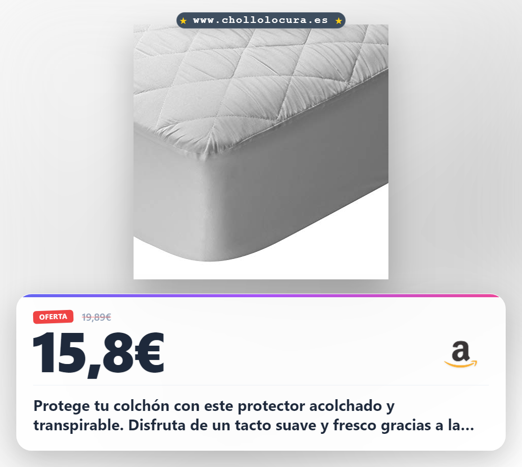 Aprovecha el protector de colchón acolchado Silktouch con certificación Oeko-Tex para un descanso perfecto al mejor precio