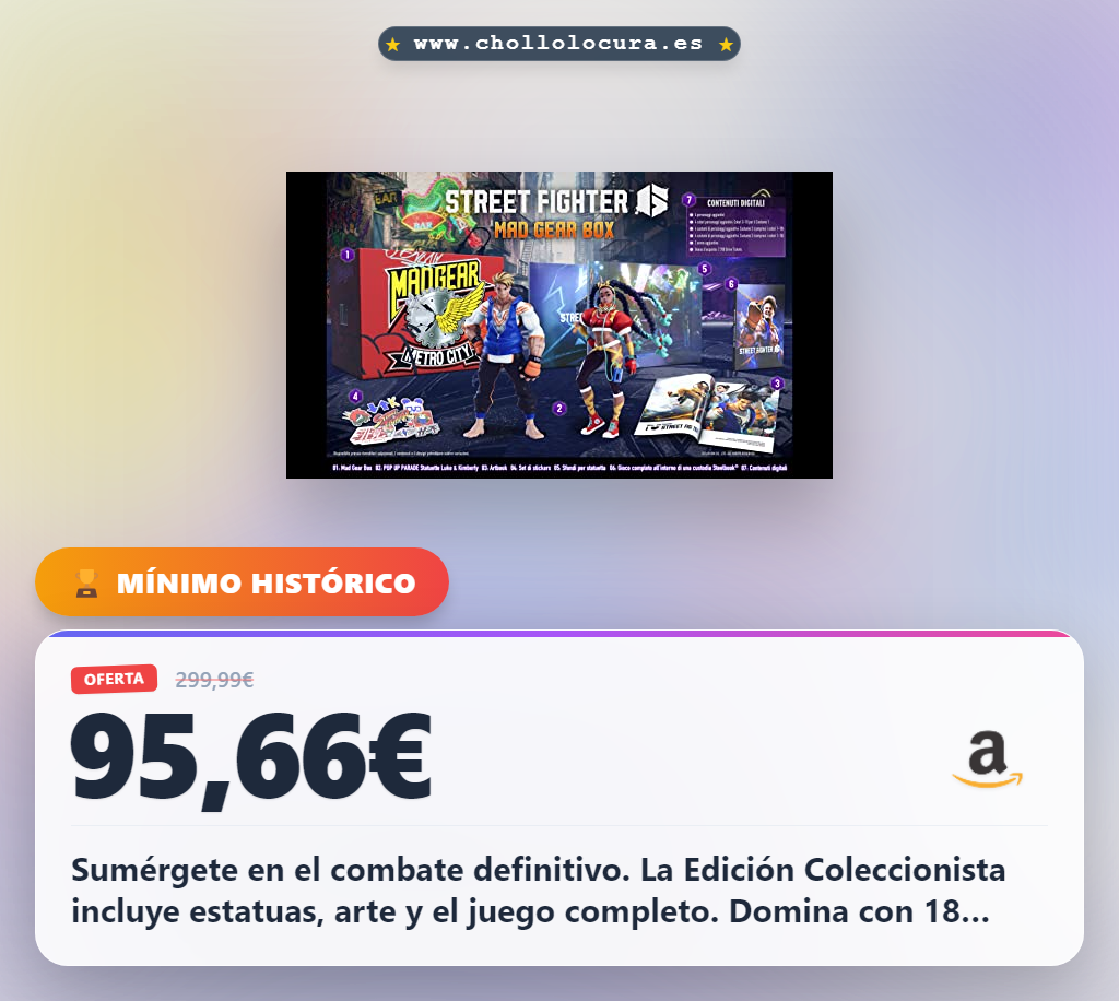 Descubre Street Fighter 6 Collector's Edition Xbox Series X con figuras POP UP y libro de arte a precio de chollo