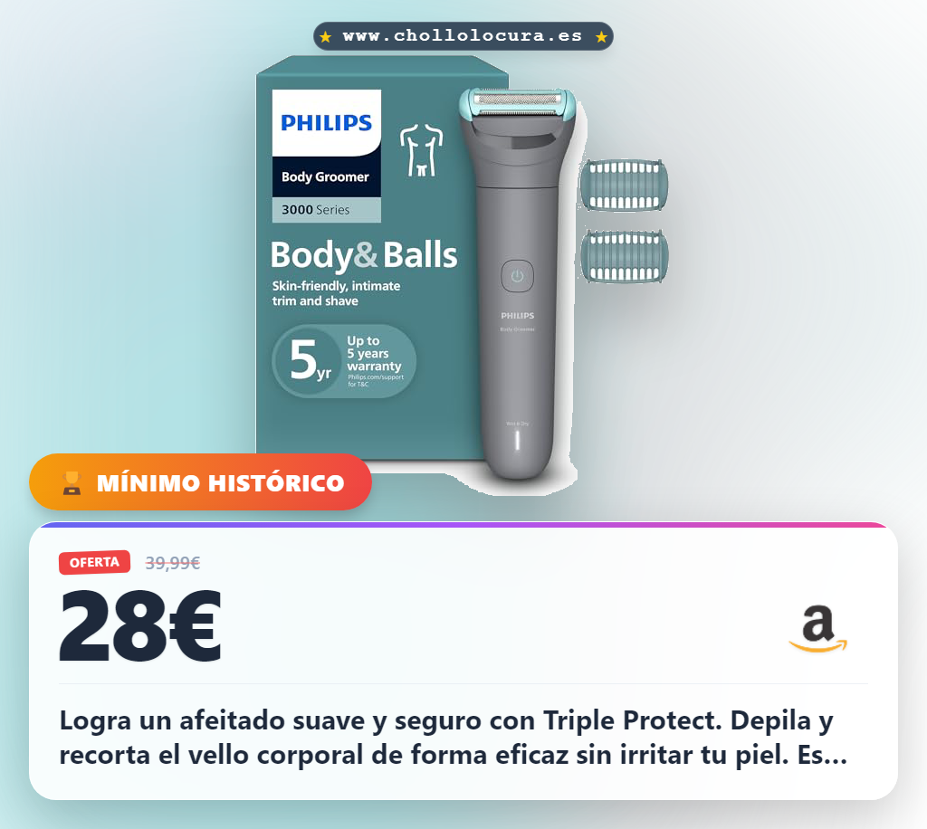 Aprovecha la afeitadora corporal Triple Protect para depilar zonas íntimas con puntas de perla y protección al mejor precio