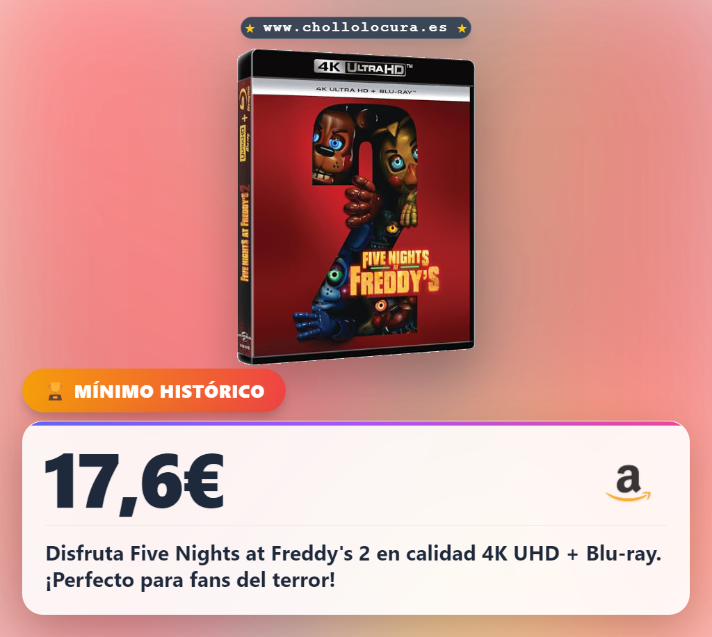Descubre Five Nights at Freddy's 2 en calidad 4K UHD + Blu-ray, perfecto para fans del terror al mejor precio