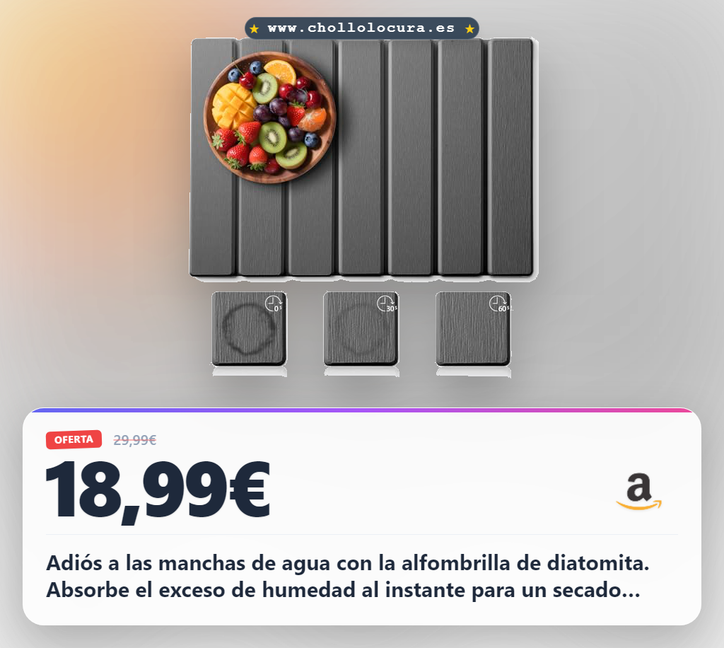 Aprovecha la alfombrilla de diatomita para escurrir platos con absorción rápida y secado rápido en oferta histórica