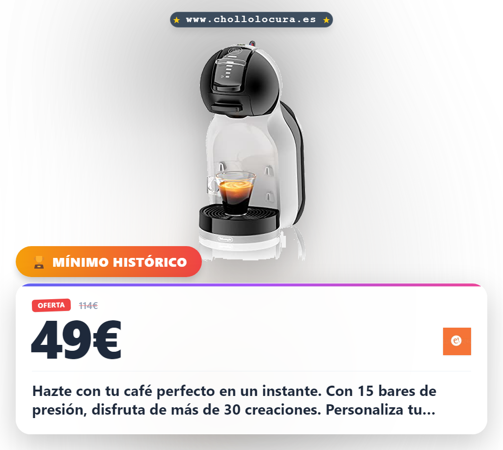Ahorra con la cafetera De'Longhi Dolce Gusto Mini Me y disfruta de más de 30 creaciones de café al mejor precio