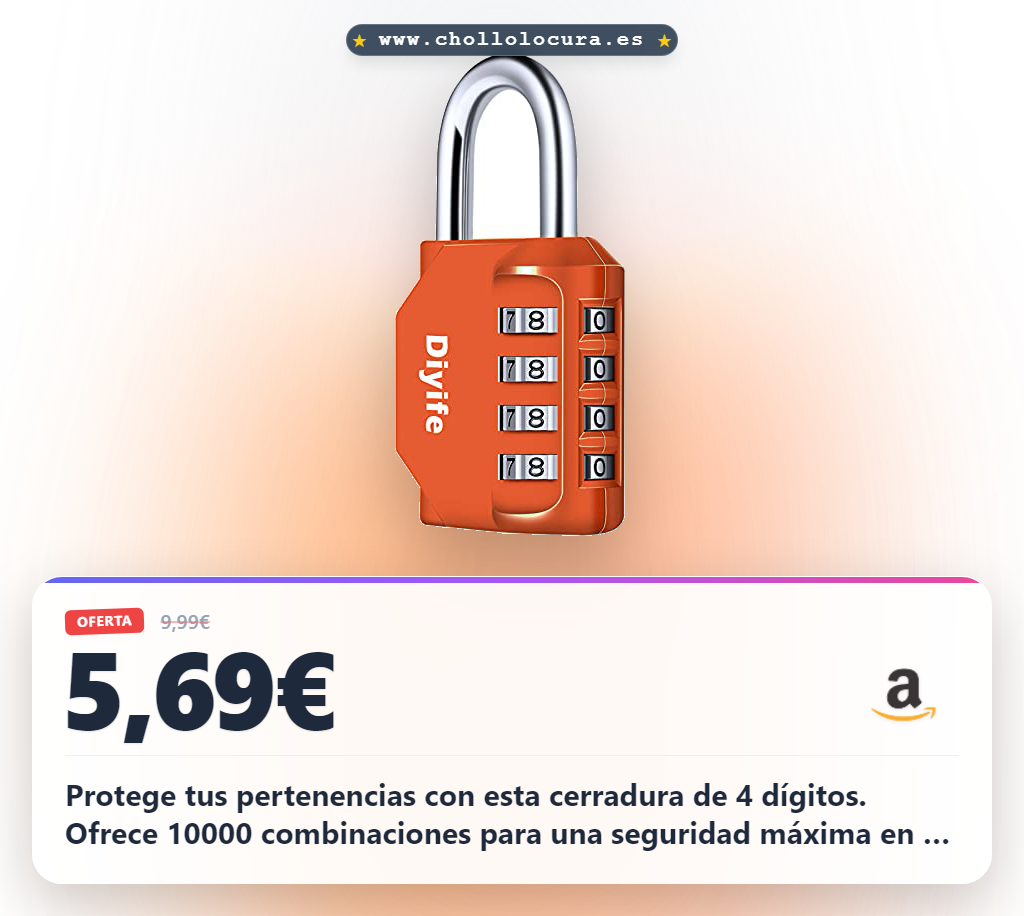 Consigue el candado de combinación 4 dígitos resistente al agua en oferta: ideal para gimnasio y herramientas