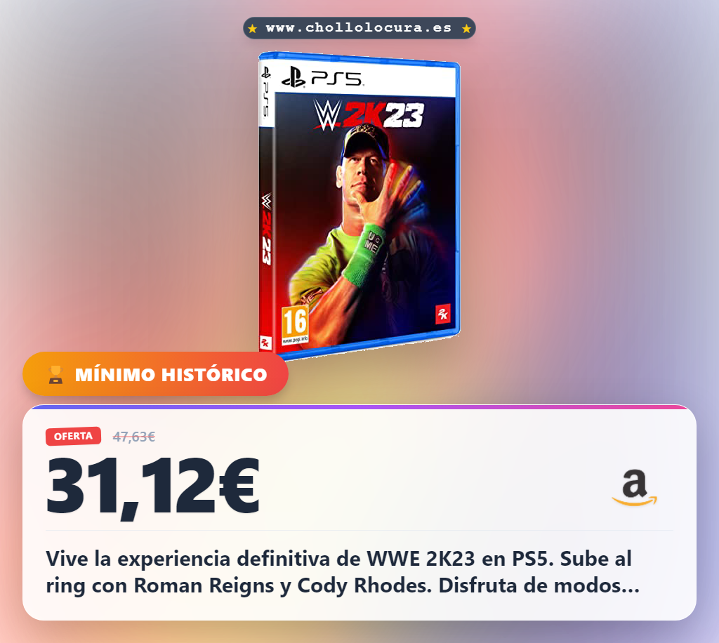 Logra la experiencia definitiva con WWE 2K23 PS5. Juega Wargames, Mi GM y Mi FACCIÓN en oferta histórica.