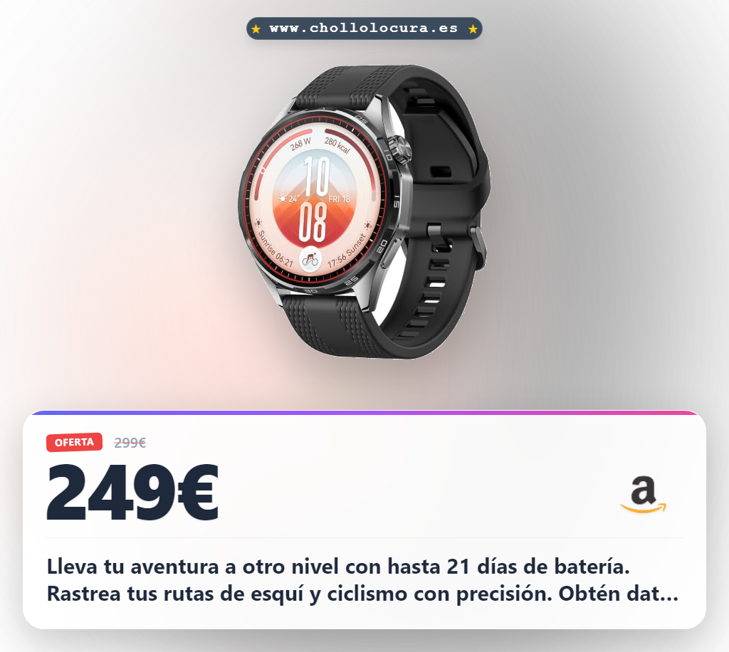 Aprovecha el HUAWEI Watch GT 7 46mm. Disfruta de GPS, 21 días de batería y modos deportivos al mejor precio