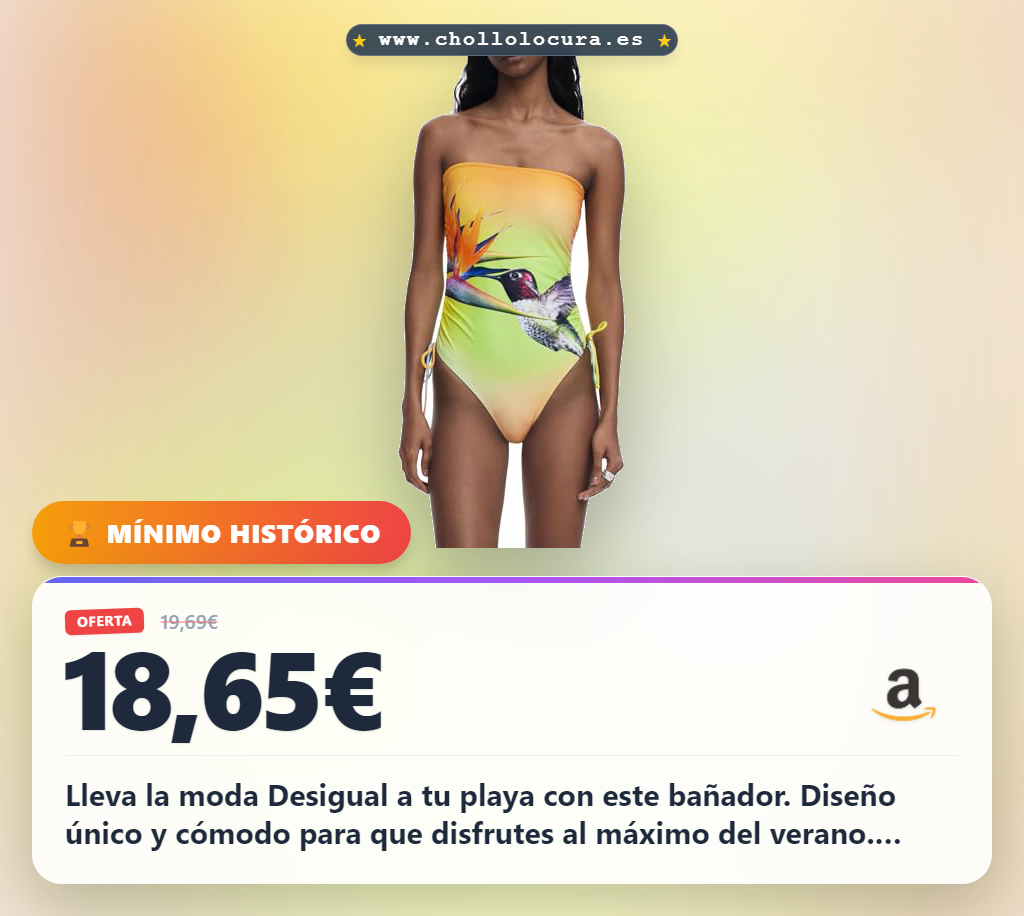 Aprovecha el bañador Desigual Swim COLIBRÍ One P 9019 Tutti Fruti talla XS en oferta