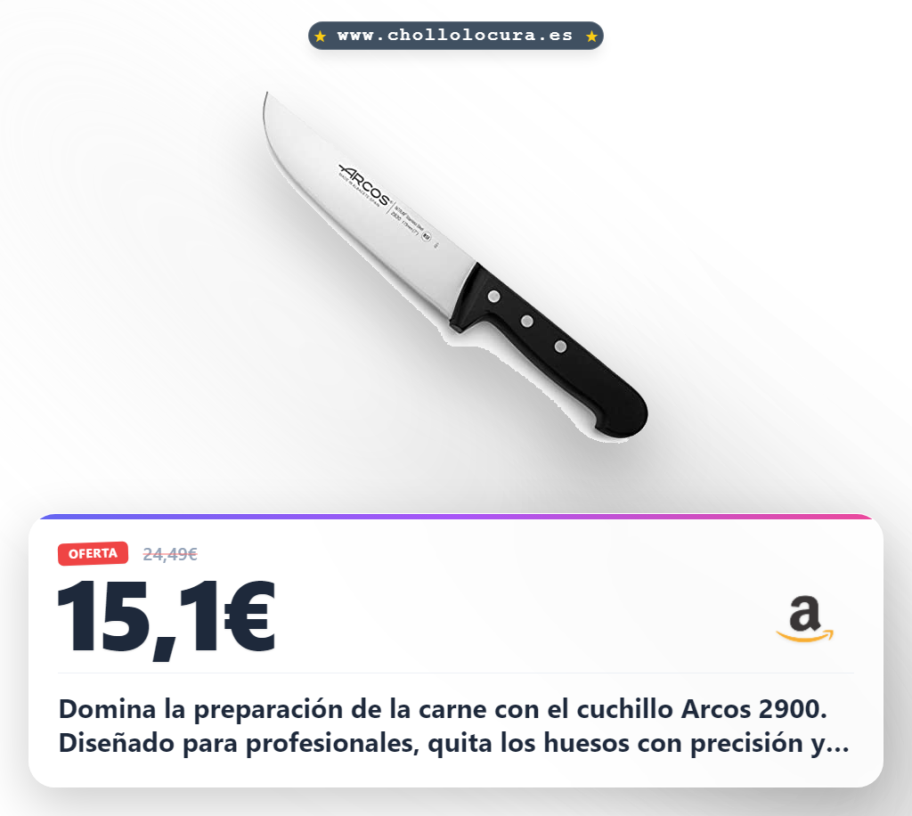 Compra el cuchillo de carnicero Arcos 2900 Nitrum Acero POM Negro. Calidad profesional y agarre cómodo al mejor precio.