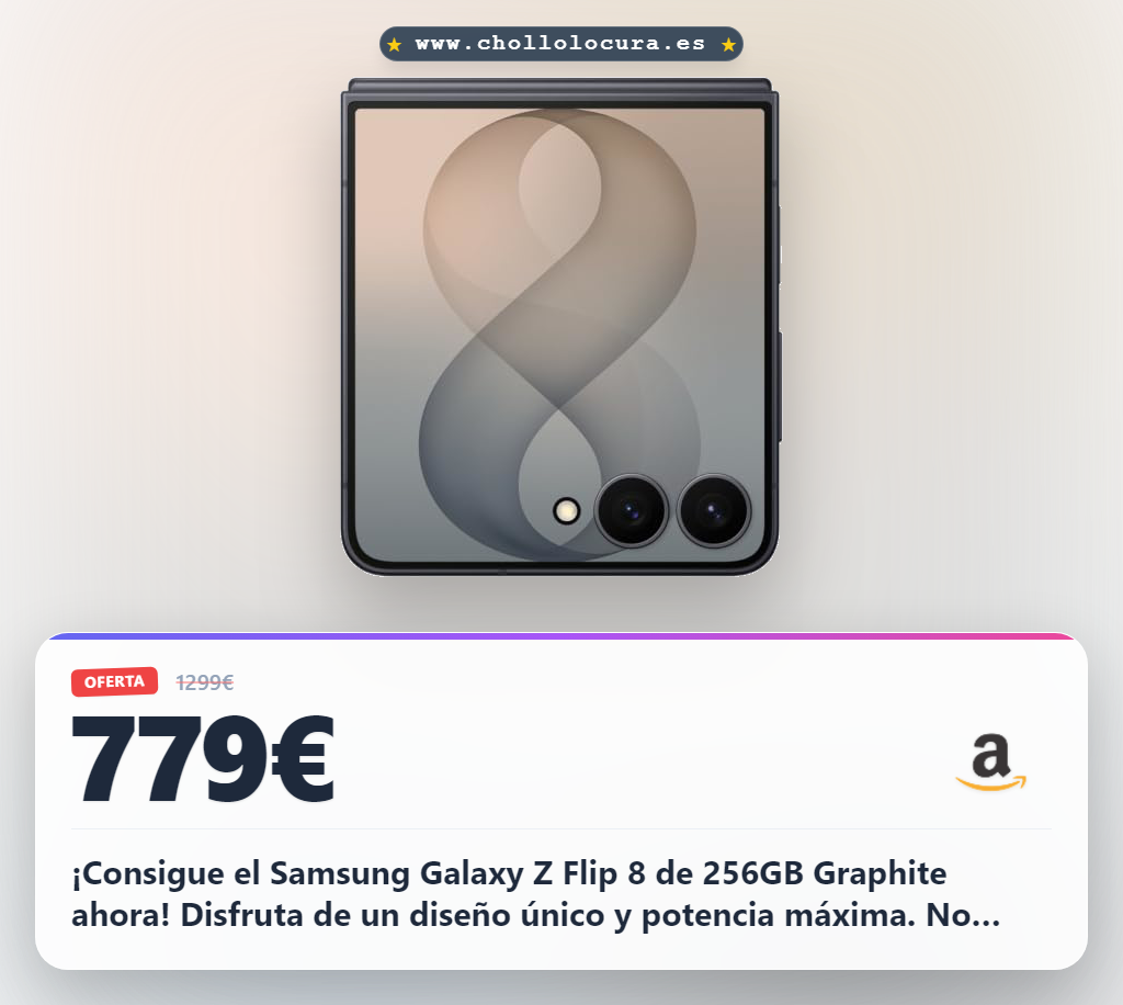 Logra adquirir el Samsung Galaxy Z Flip 8 de 256GB en color Graphite al mejor precio del mercado