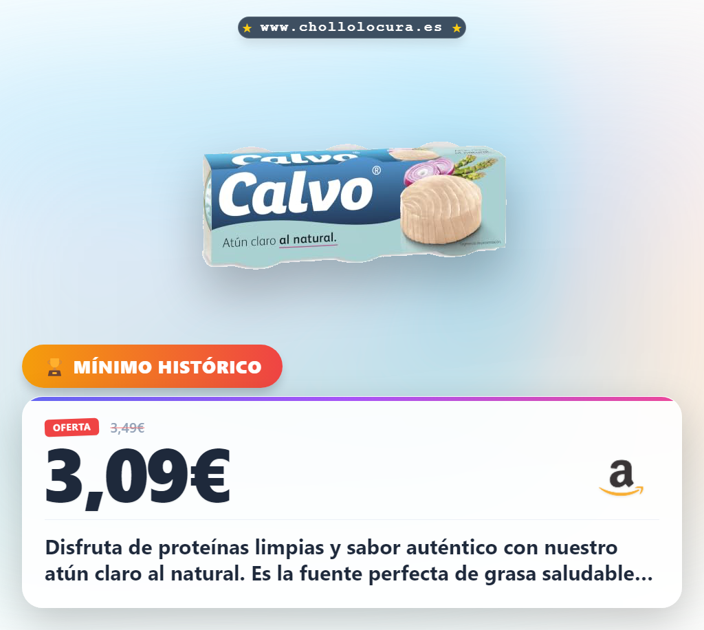 Disfruta de proteínas limpias y sabor auténtico con nuestro atún claro al natural. Es la fuente perfecta de grasa saludable para toda la familia. Calidad superior y el toque justo de agua que te encantará.