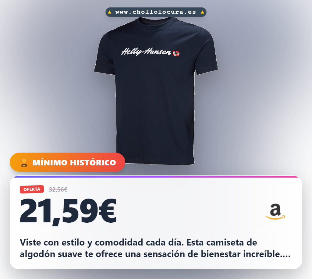 Obtén la camiseta Helly Hansen Hombres Core Graphic T 2.0: Algodón suave y diseño moderno a precio de chollo