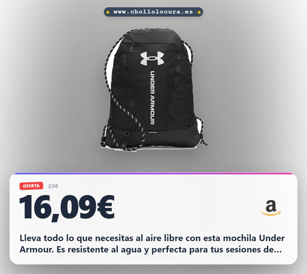 Aprovecha esta mochila Under Armour unisex impermeable para deporte y aire libre al mejor precio de chollo
