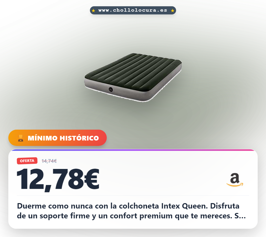 Aprovecha este colchón inflable Intex Queen Dura-Beam Prestige Downy 64109-2 en oferta histórica