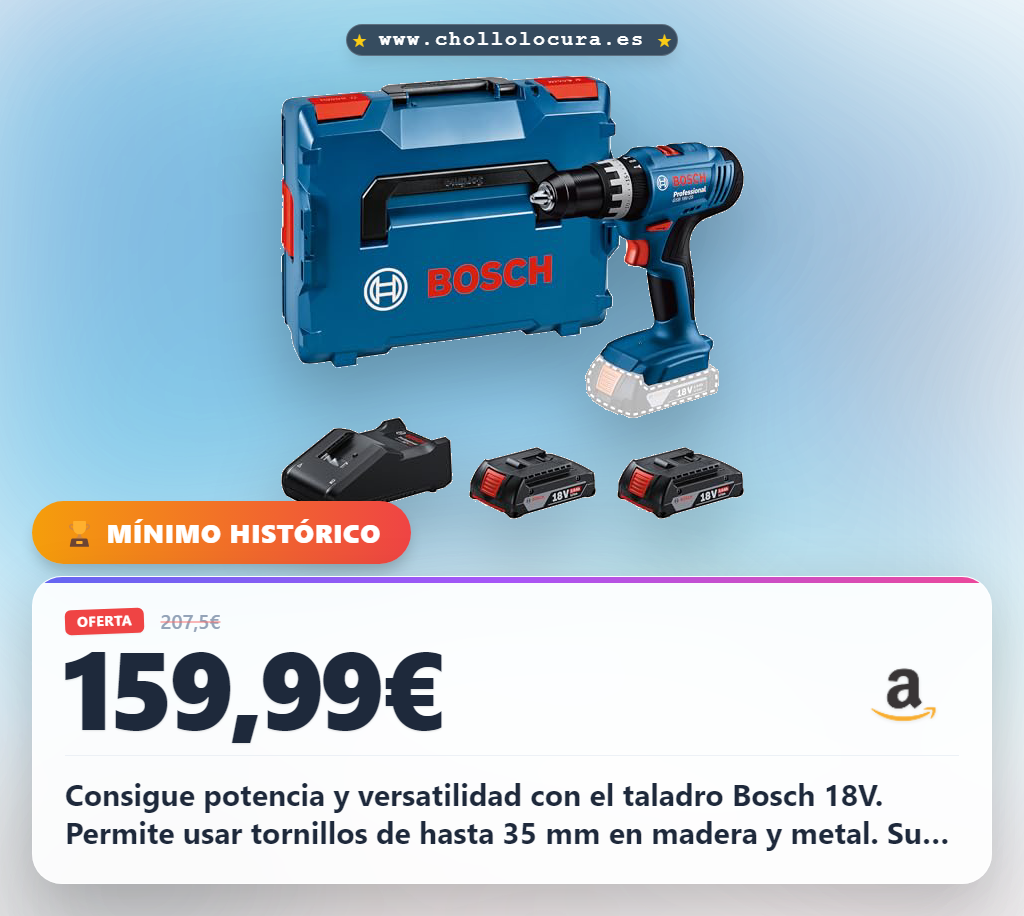 Consigue el Taladro Percutor Bosch Professional 18V System con máxima potencia y batería de larga duración
