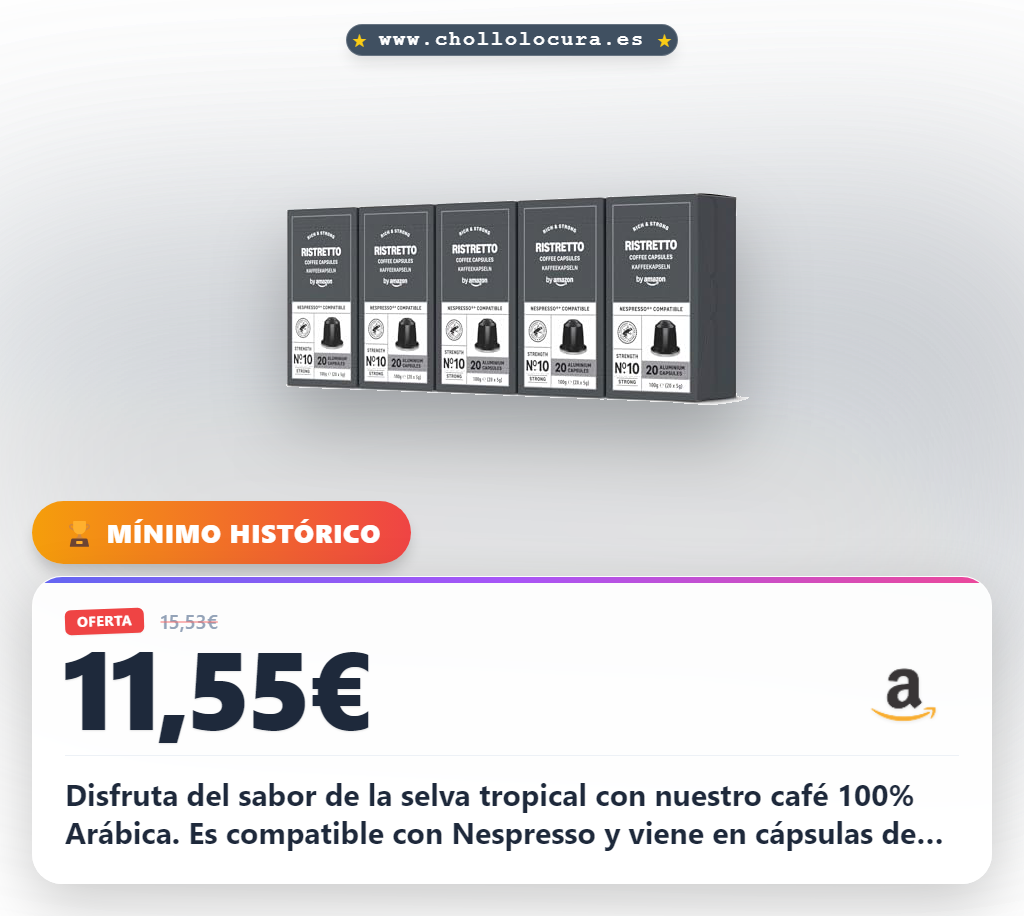 Disfruta el café 100% Arábica Rainforest Alliance en cápsulas de aluminio. Sabor tropical y sostenible al mejor precio