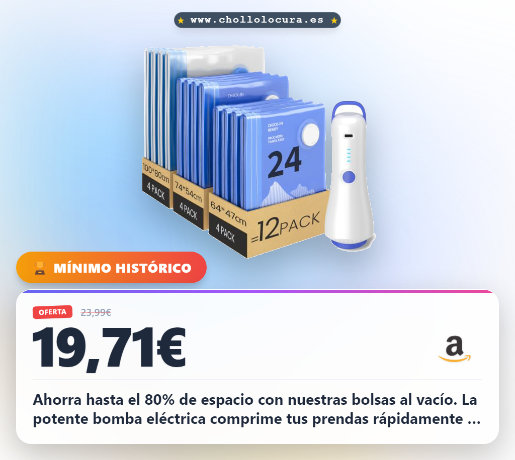 Aprovecha las bolsas de vacío con bomba eléctrica para almacenar ropa y viajes al mejor precio del mercado