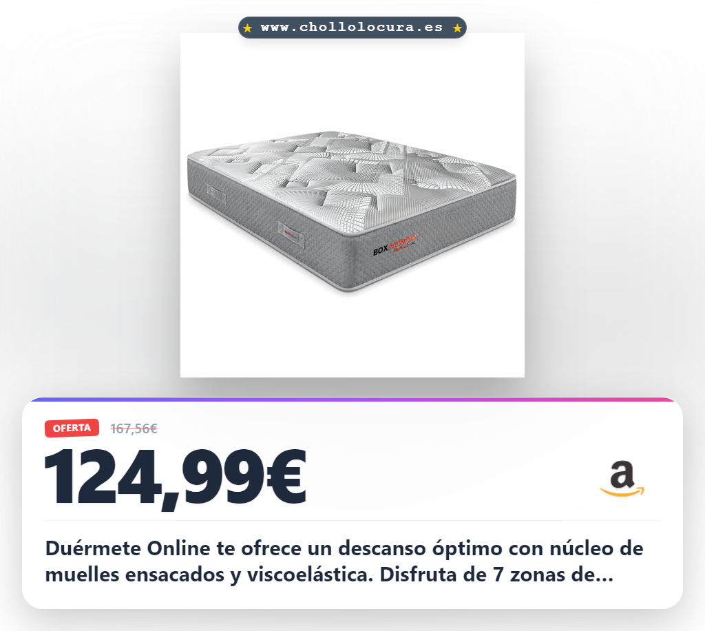 Consigue el colchón Box Hybrid viscoelástico con núcleo de muelles ensacados y confort óptimo al mejor precio