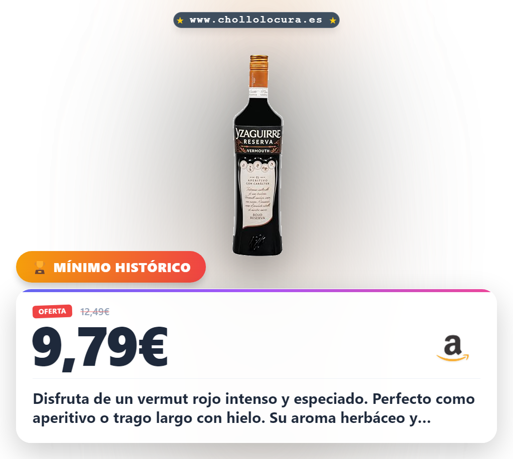 Aprovecha el Vermut Rojo Reserva Yzaguirre con notas herbáceas y especiadas para aperitivos