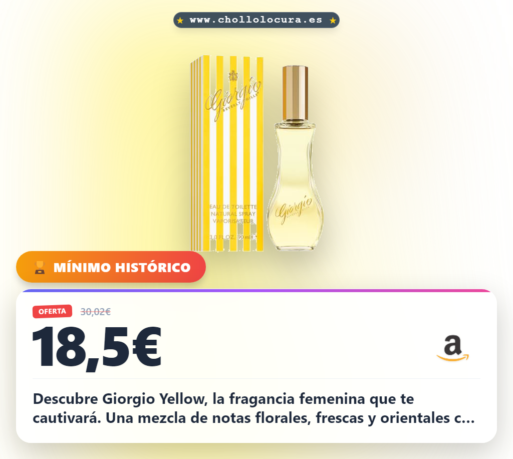 Aprovecha este perfume Giorgio Beverly Hills Eau de Toilette con notas florales y amaderadas al mejor precio