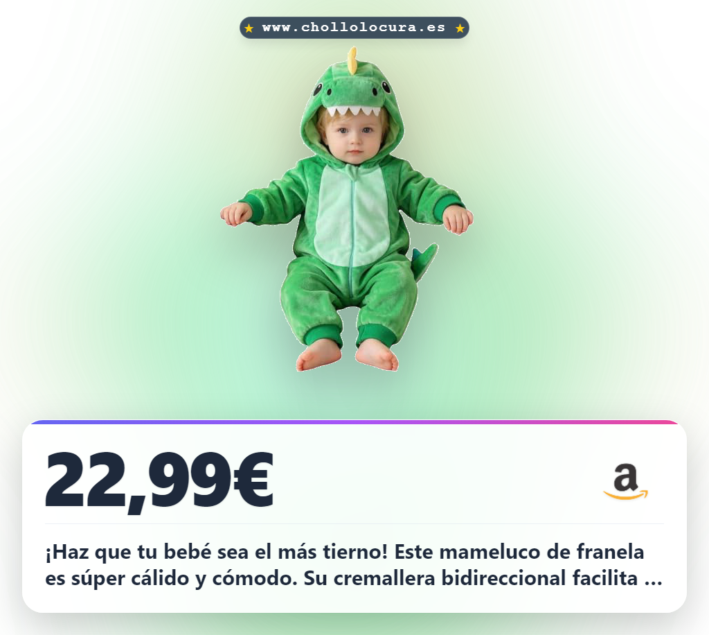 Aprovecha el mameluco de franela para bebé con capucha de animal, ideal para Halloween y fiestas al mejor precio.
