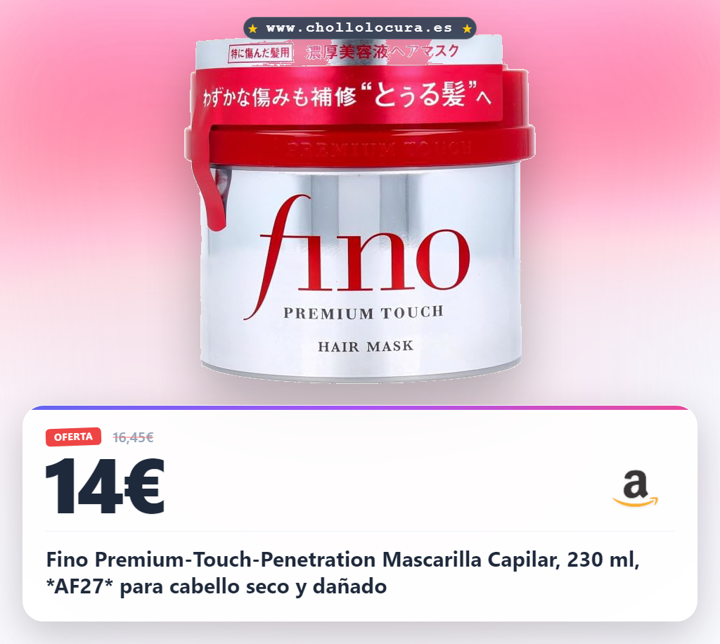 Fino Premium-Touch-Penetration Mascarilla Capilar, 230 ml, *AF27* para cabello seco y dañado