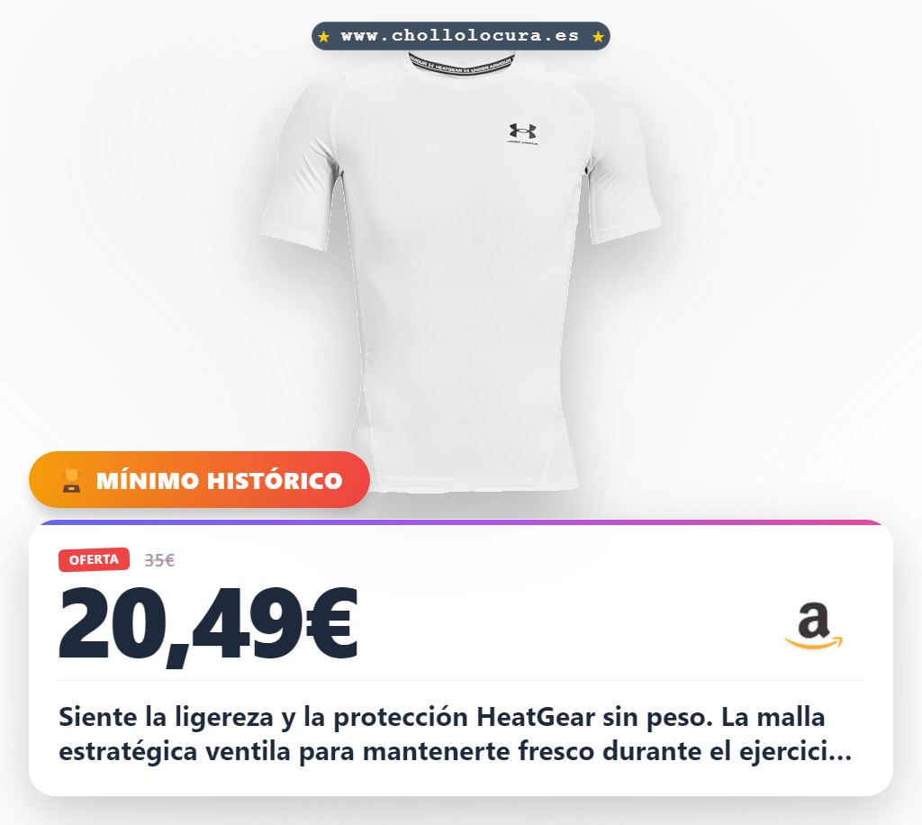Aprovecha la camiseta Under Armour HeatGear superligera con ventilación y secado rápido al mejor precio