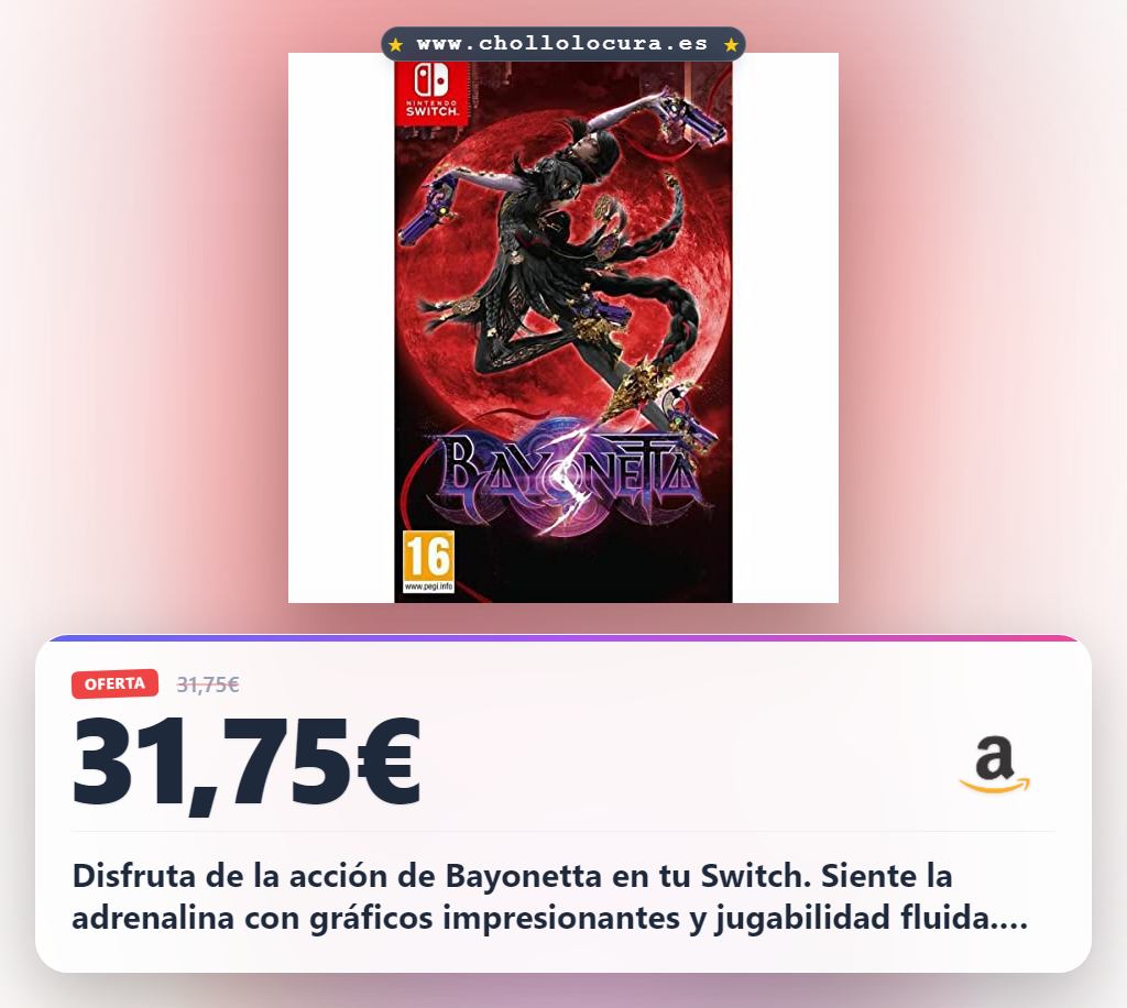 Consigue Bayonetta 3 para Nintendo Switch en oferta histórica al mejor precio