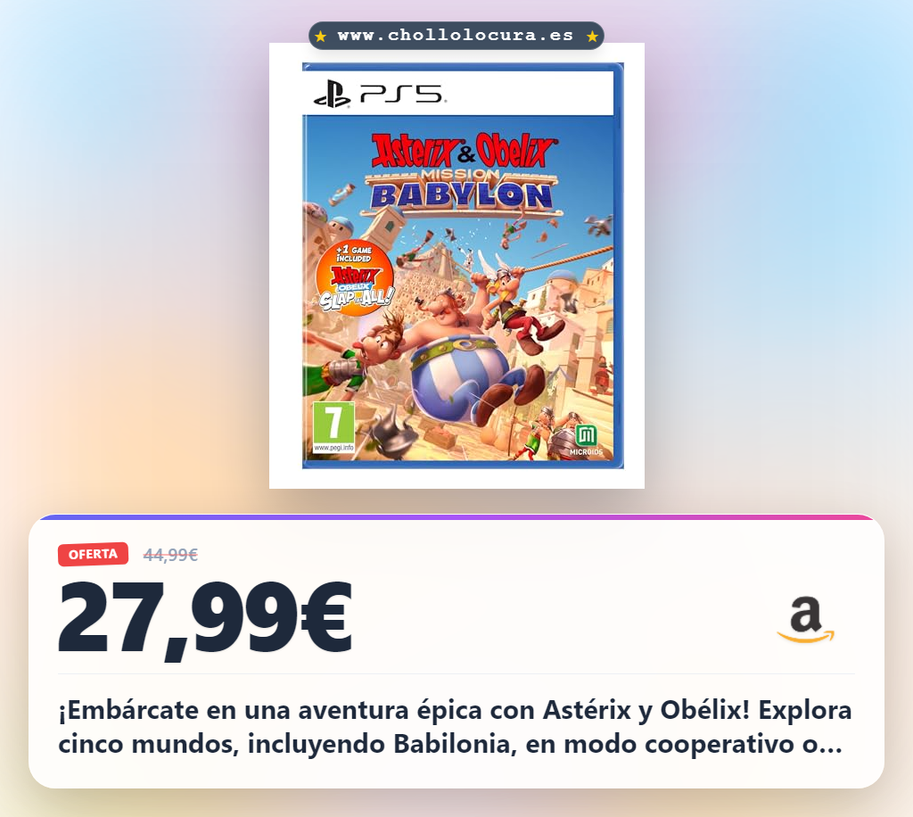 Aprovecha la aventura de Astérix y Obélix en modo cooperativo o solo: explora 5 mundos con Babilonia y enfrenta jefes romanos