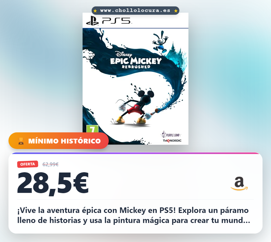 Descubre la aventura con Mickey Mouse en Disney Epic Mickey Rebrushed para PlayStation 5. Explora el páramo.