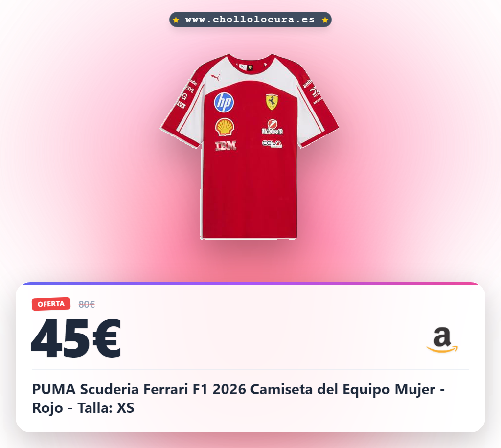 PUMA Scuderia Ferrari F1 2026 Camiseta del Equipo Mujer - Rojo - Talla: XS
