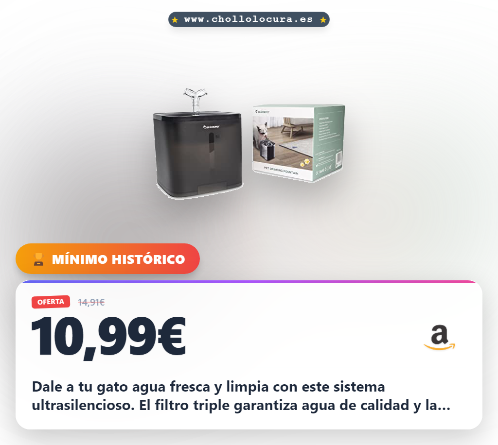 Aprovecha esta fuente para gato de 2L con filtro triple y bomba de agua certificada CE al mejor precio