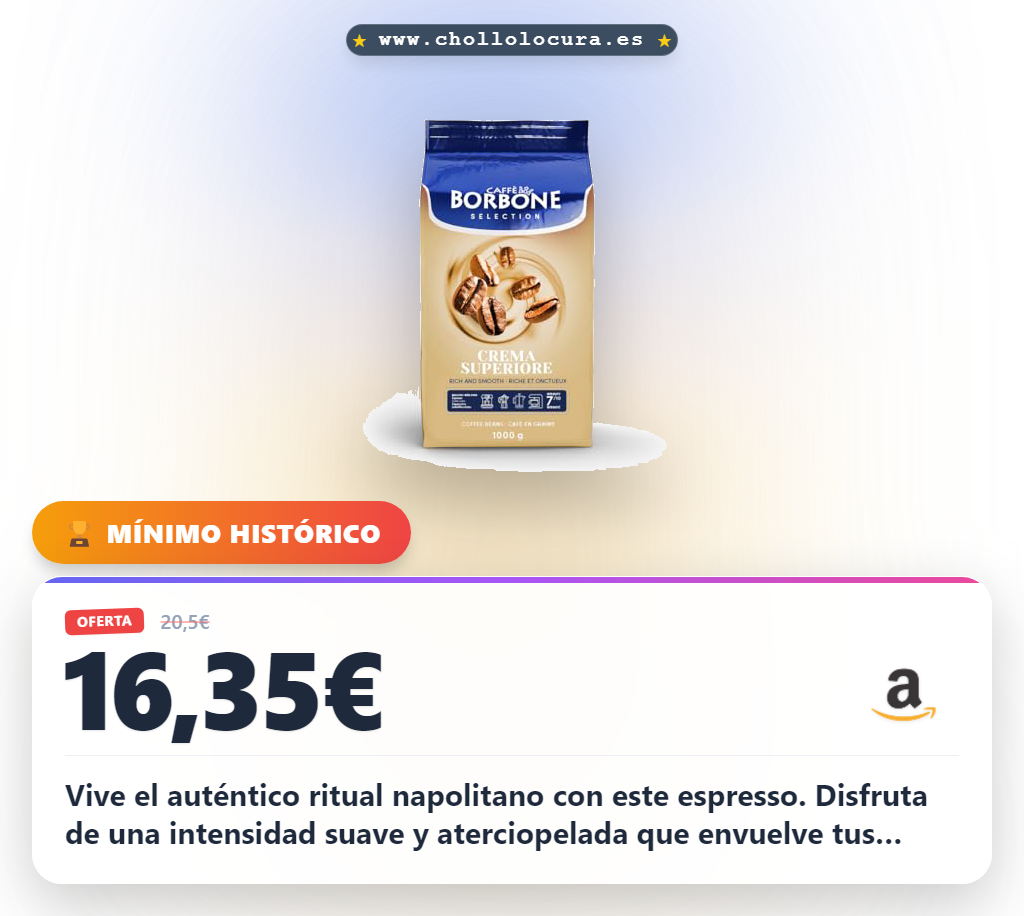 Disfruta el auténtico Espresso Napolitano Caffè Borbone en grano con notas de chocolate y vainilla al mejor precio