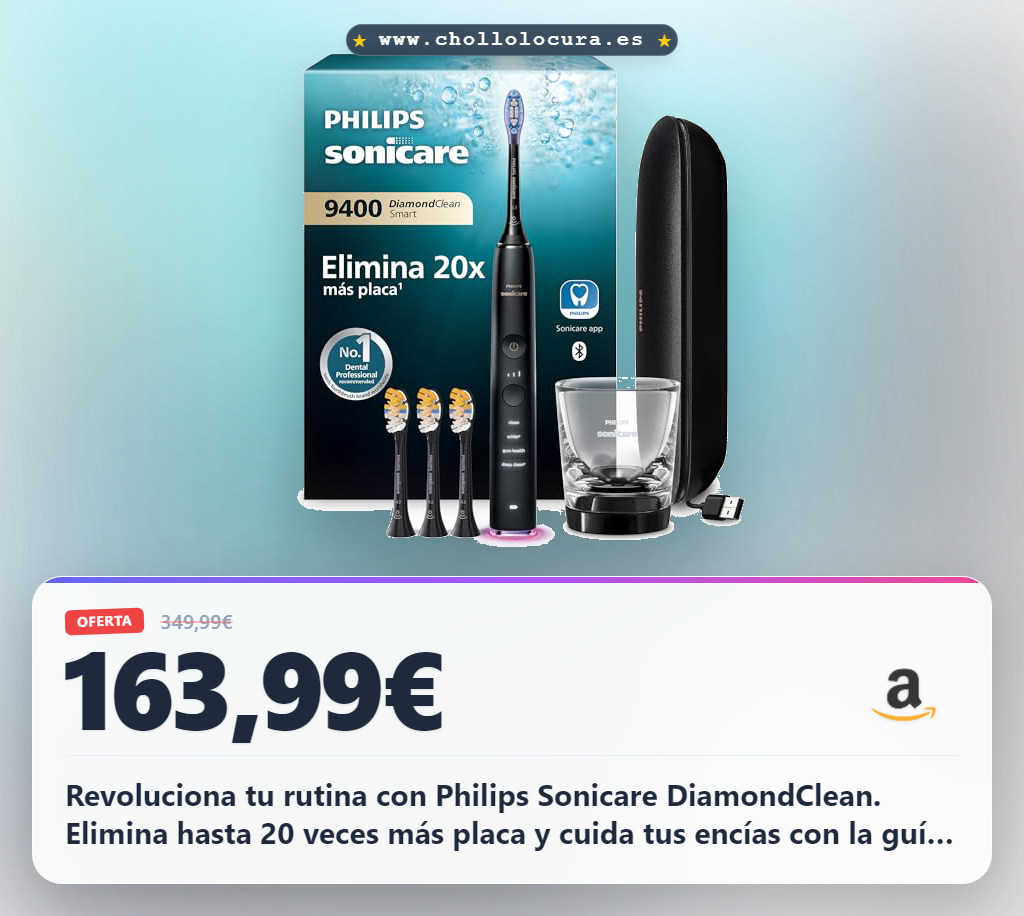 Encuentra el cepillo dental sónico Philips Sonicare DiamondClean Smart 9400 al mejor precio del mercado.
