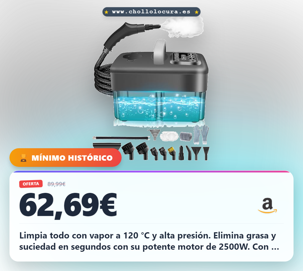 Aprovecha el limpiador a vapor Mecmic 2500W con 6 niveles para limpiar sofás y cortinas al mejor precio