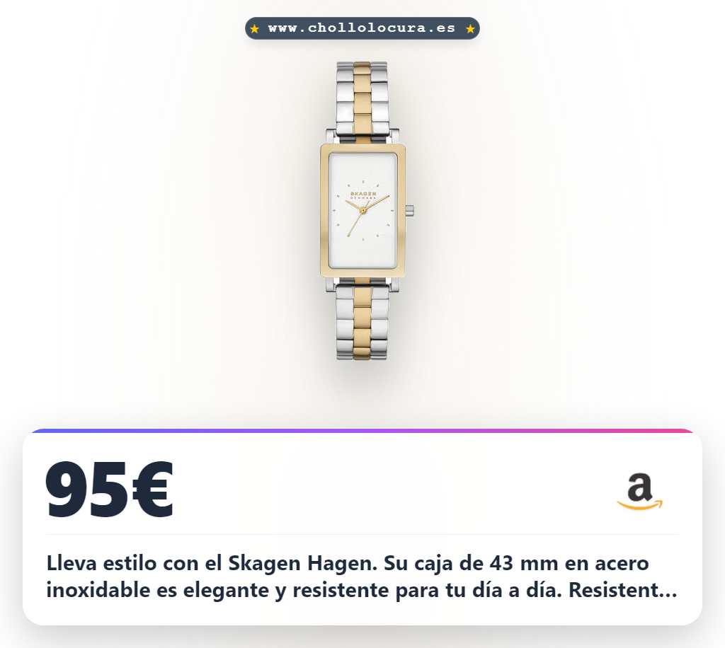 Aprovecha este reloj Skagen Hagen para mujer de 43 mm con movimiento cuarzo y correa de acero a precio de chollo en oferta histórica del año