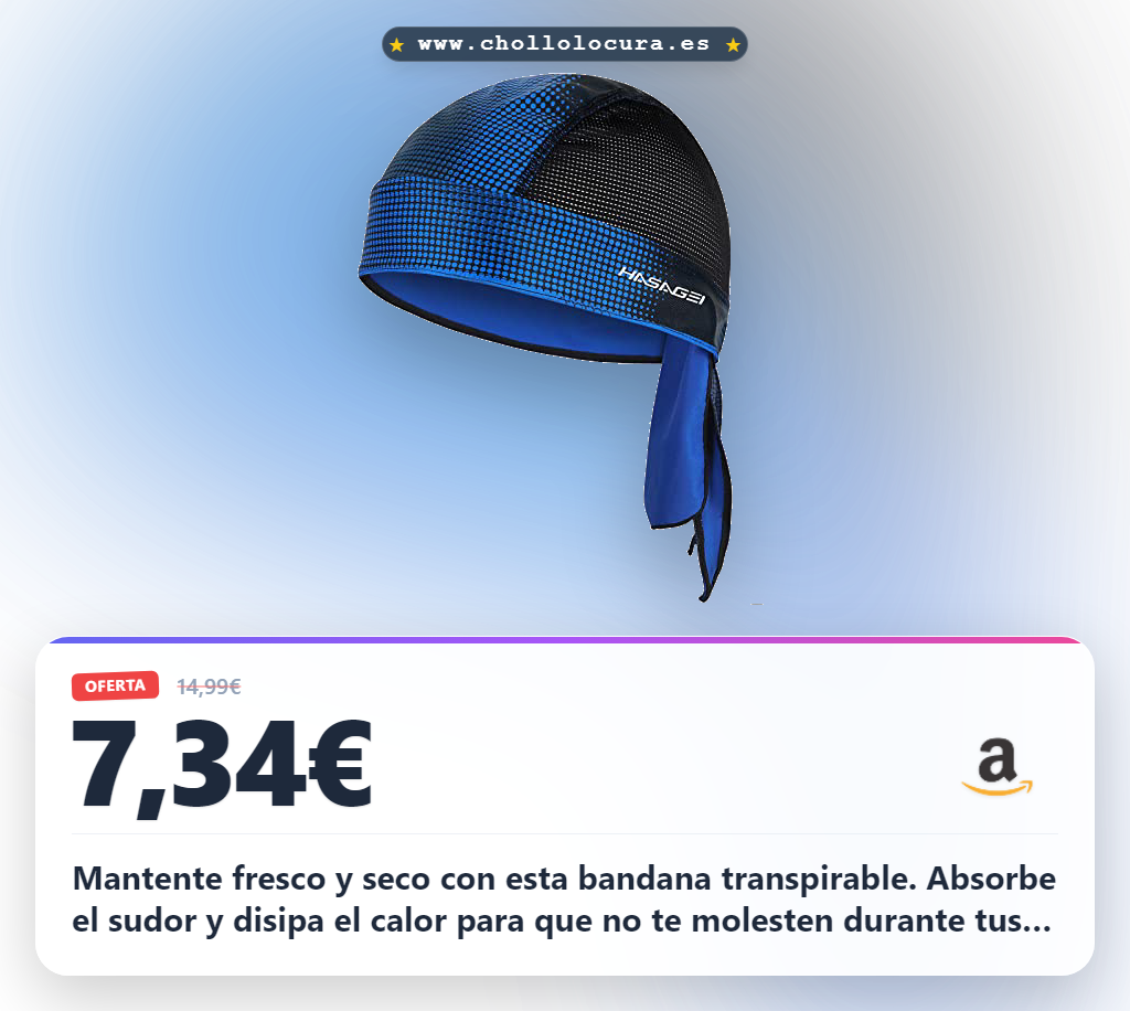 Aprovecha esta bandana transpirable para hombre y mujer. Absorbe el sudor y seca rápido para cualquier deporte al mejor precio