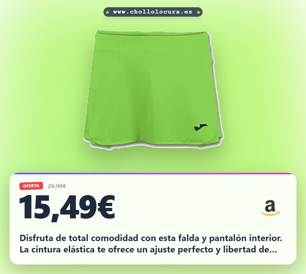 Encuentra la falda y pantalón Joma Open II con cintura elástica ajustable para máxima comodidad en oferta