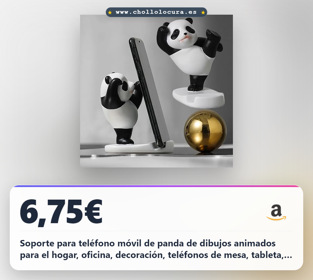 Consigue el soporte para teléfono móvil panda con diseño único para el hogar y oficina a precio de chollo.