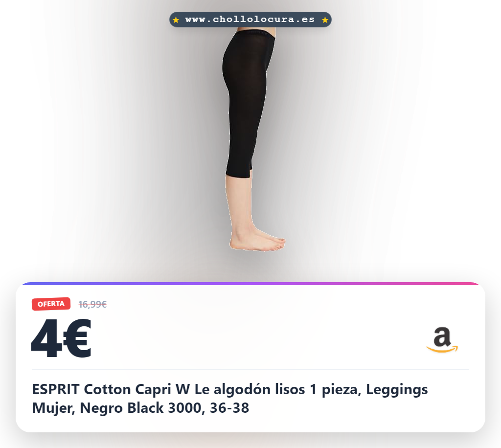 Disfruta de los leggings de algodón ESPRIT en color negro: comodidad y estilo versátil para diario al mejor precio.