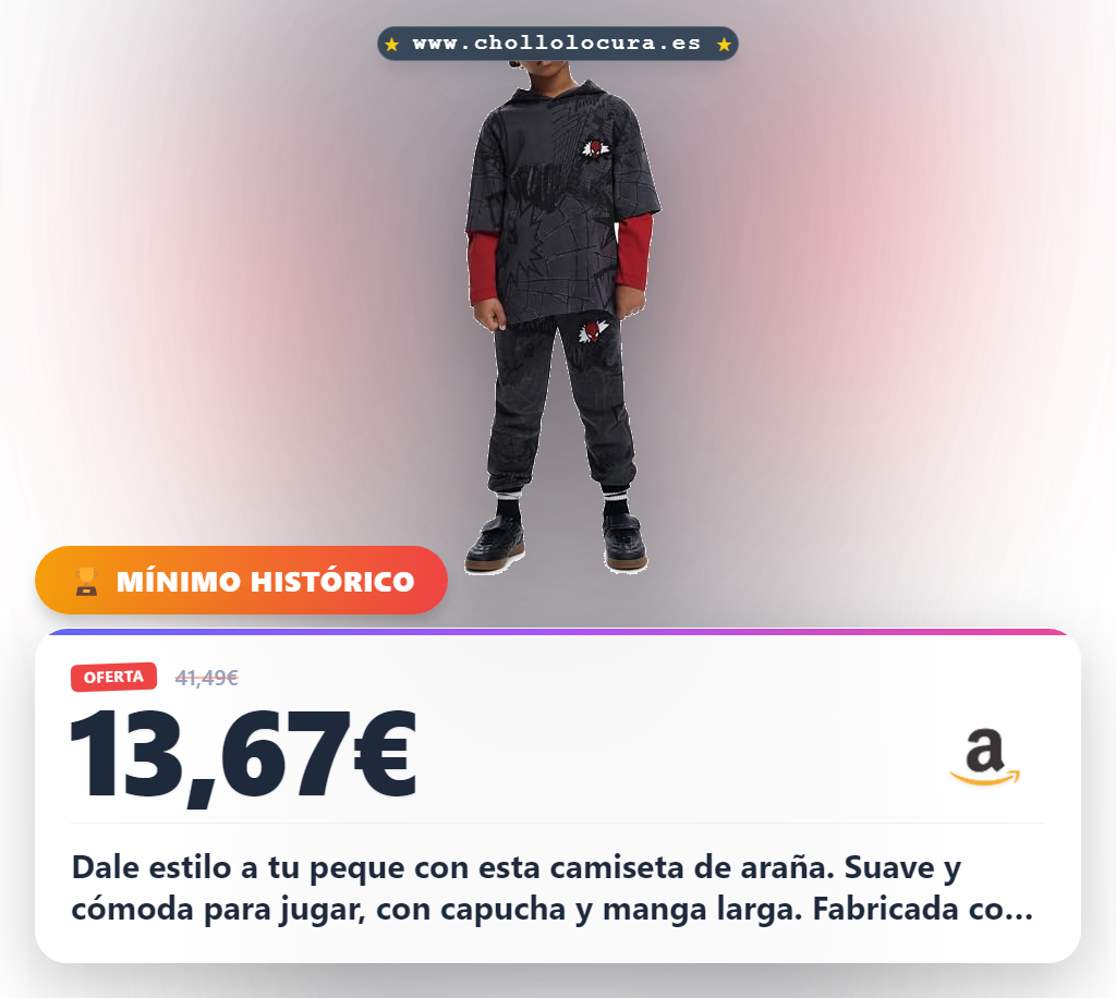Consigue la camiseta Desigual Spider para niño de 4 años con efecto superposición y materiales sostenibles al mejor precio