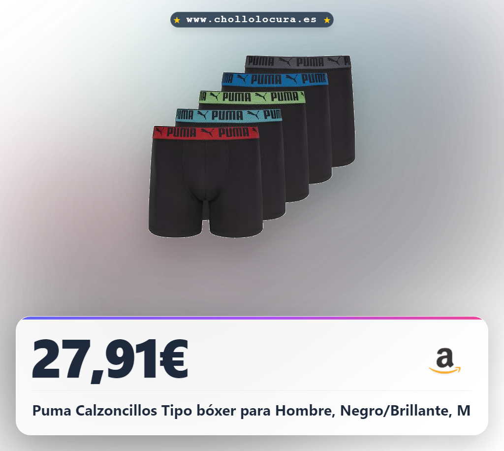 Logra la máxima comodidad con calzoncillos bóxer Puma antiolor y transpirables en oferta