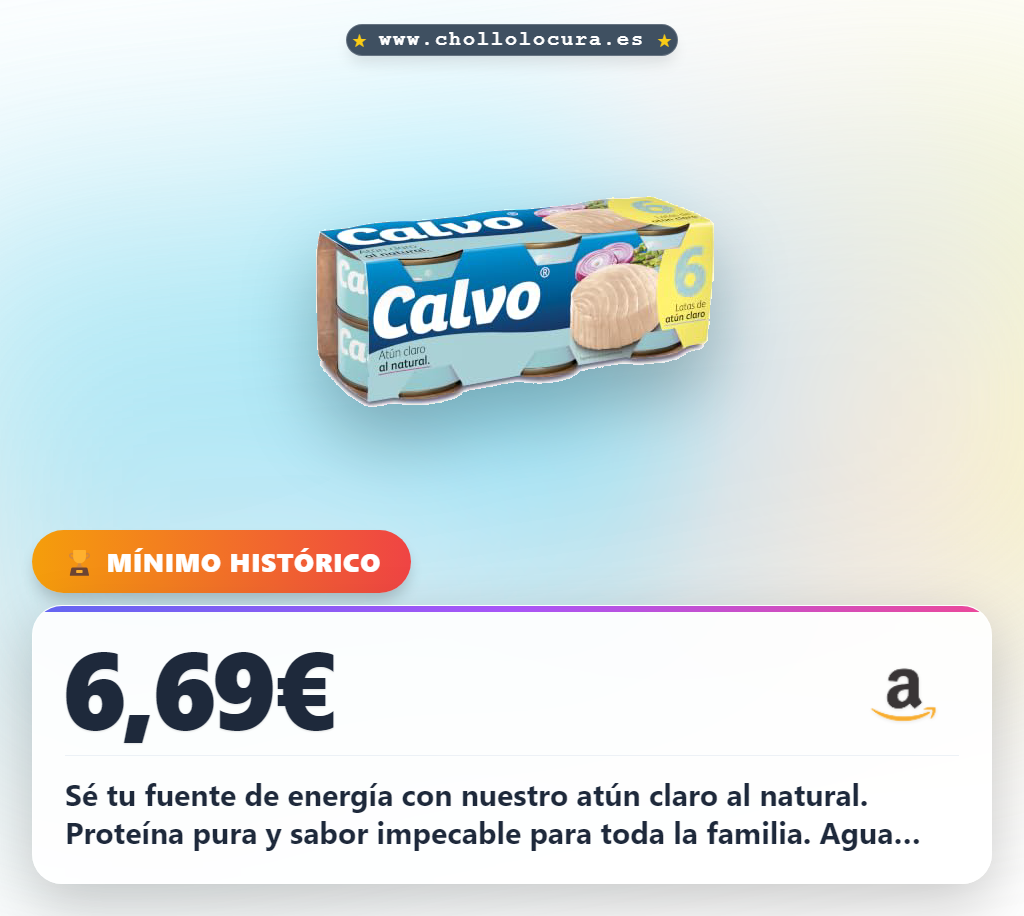 Aprovecha este Pack de 6 Atún Claro al Natural: Proteína pura y agua perfecta para toda la familia
