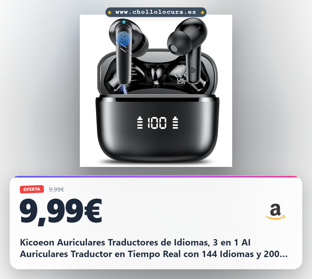 Kicoeon Auriculares Traductores de Idiomas, 3 en 1 AI Auriculares Traductor en Tiempo Real con 144 Idiomas y 200+ AI Aplicaciones