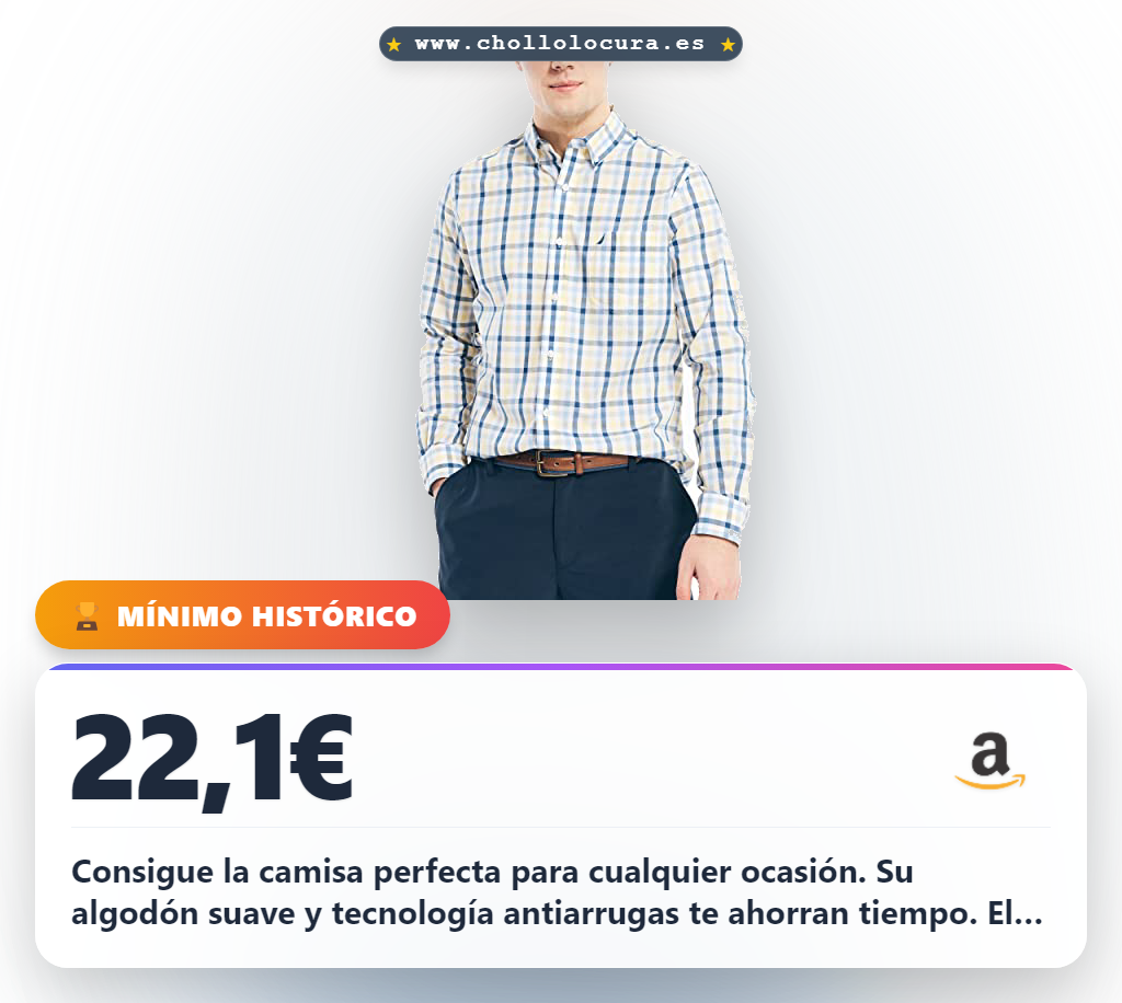 Adquiere esta camisa Nautica de popelina 100% algodón, resistente a arrugas y con ajuste tradicional al mejor precio.