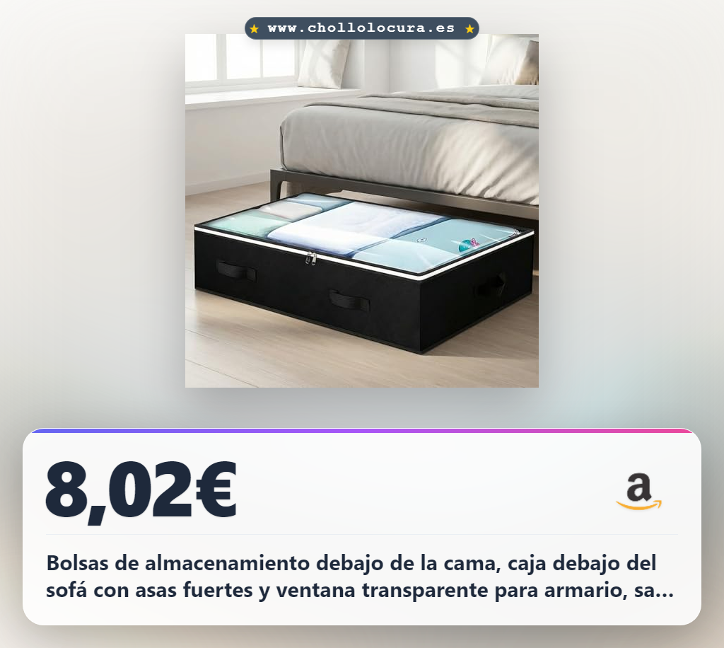 Bolsas de almacenamiento debajo de la cama, caja debajo del sofá con asas fuertes y ventana transparente para armario, sala de almacenamiento, dormitorio y sala de estar (negro)