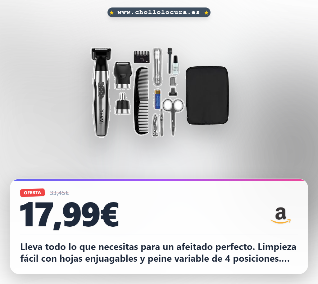 Aprovecha el Kit de Viaje Wahl: afeitadora con peine variable y limpieza fácil para tu cuidado diario