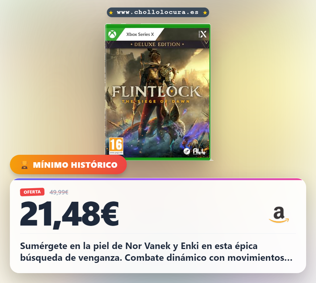 Aprovecha The Flintlock Siege of Dawn Deluxe Edition para Xbox Series X con todo el contenido exclusivo