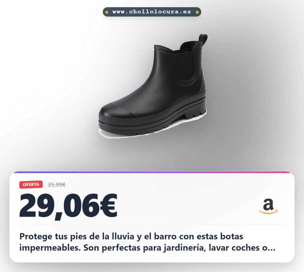 Aprovecha estas botas Chelsea impermeables para hombre PVC, ideales para jardinería y actividades al aire libre en oferta