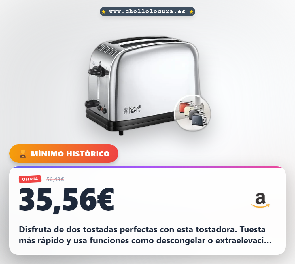Disfruta de dos tostadas perfectas con esta tostadora. Tuesta más rápido y usa funciones como descongelar o extraelevación con total facilidad. Su diseño en acero inoxidable es elegante y la bandeja recogemigas facilita la limpieza. ¡La comodidad que necesitas sin complicaciones!