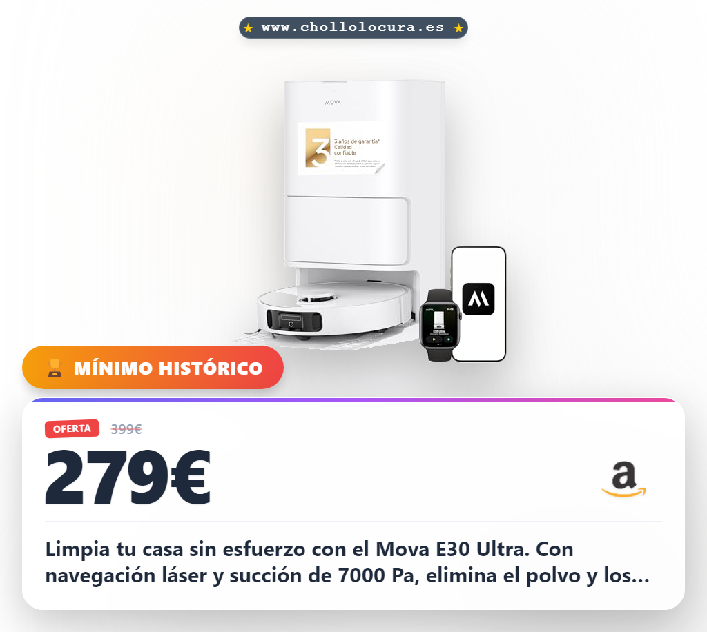 Aprovecha el robot aspirador y fregado 2 en 1 Mova E30 Ultra con navegación láser y succión de 7000 Pa