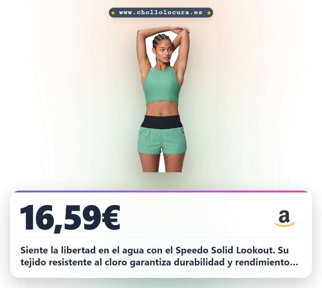 Aprovecha el short de natación Speedo Solid Lookout 12" verde. Diseño resistente al cloro y durabilidad inmejorable para ti.